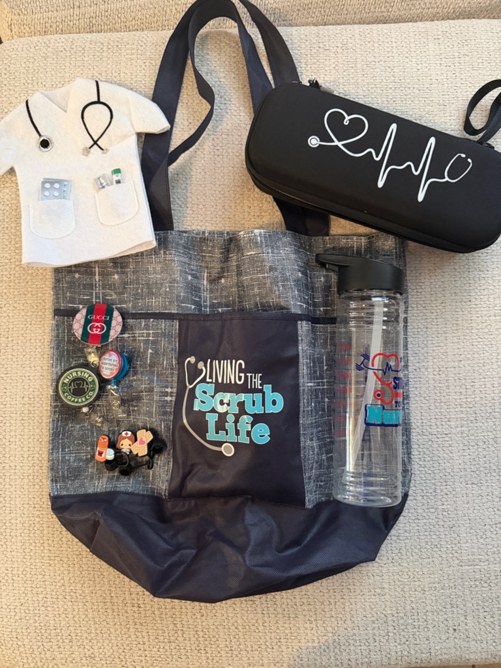 Living The Scrub Life Nurse Tote Bag and Accesories
